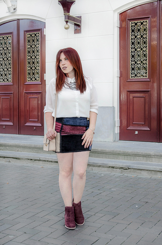 coloured leather skirt Zara