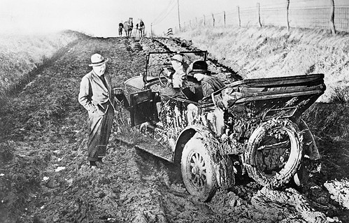 1909 Auto in Mud North Carolina