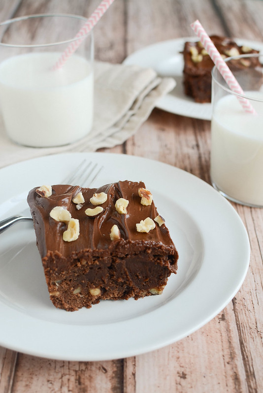 Nutella Brownies - fudgy brownies with hazelnuts and a rich Nutella frosting! 