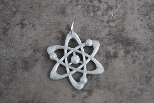 3D Printing - Atom Necklace - Silver