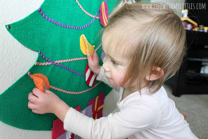 These DIY Felt Christmas Trees are so cute, so easy, and so fun! What a great way to keep your kids busy during the holidays! And I love that it's toddler-friendly!