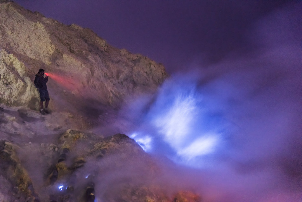 the blue fire of ijen crater