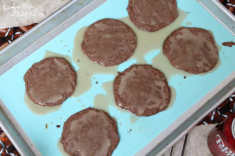 These chocolate glazed Dr Pepper cookies are the perfect tailgating dessert! So soft and chewy, and the Dr Pepper and chocolate go together so well! They are the best!