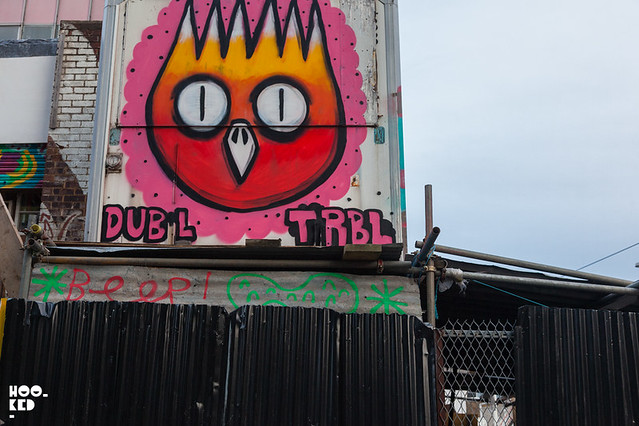 One of Australian street artist Dscreets Owl characters in Homerton London