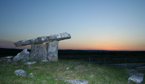 sunset burren dolmen