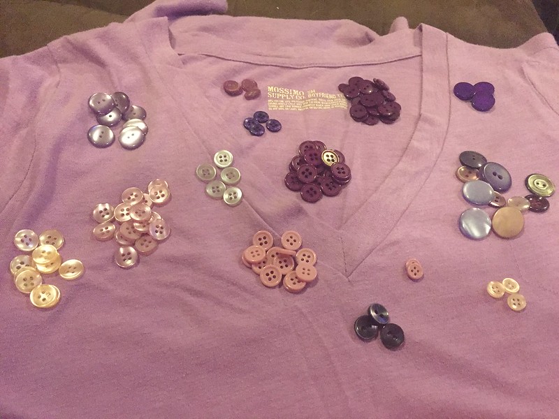 Button-Embellished Tee - In Progress