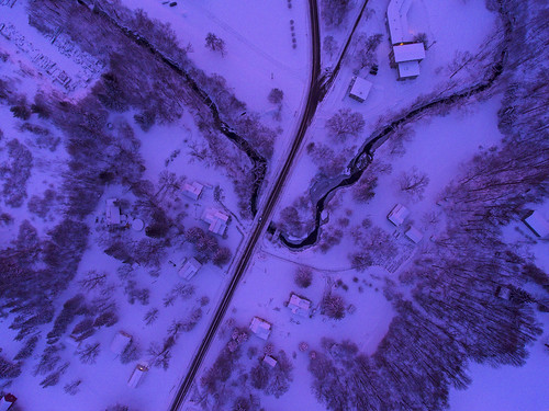 dronephotography drone drones morning sunrise life winter cold chilly freezing arctic red skaneateles home nature landscape dji djiphantom4 2017 phantom4 aerial creek village nofilter
