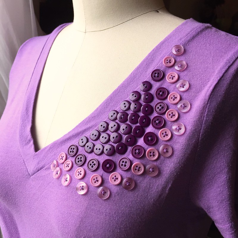 Button-Embellished Tee