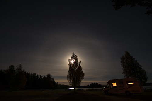 moon mond nacht schweden skandinavien halo