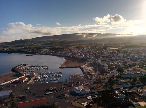 terceira azores açores summer travel island portugal viewpoint point view sun sunny clouds city praia vitória facho