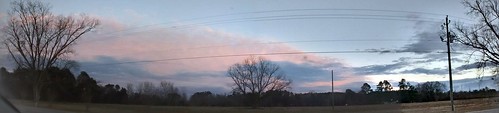 fairmont nc northcarolina robesoncounty dusk sunset evening clouds tree trees greenery field pasture powerlines electriclines utilitylines wires utilitypole powerpole pole electricpole sky panorama motorola motog cellphonepicture
