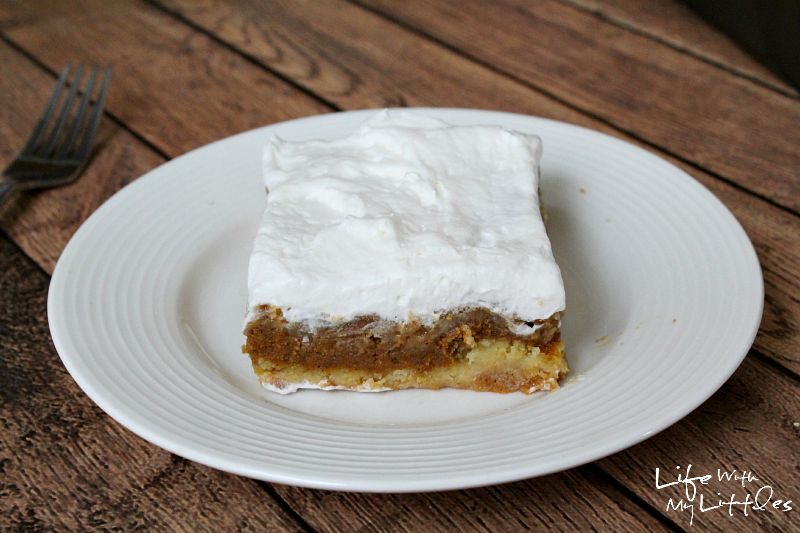Better Than Pumpkin Pie Cake is the perfect Thanksgiving or fall dessert. With a cake layer on the bottom, and a crunchy brown sugar topping, it is divine!