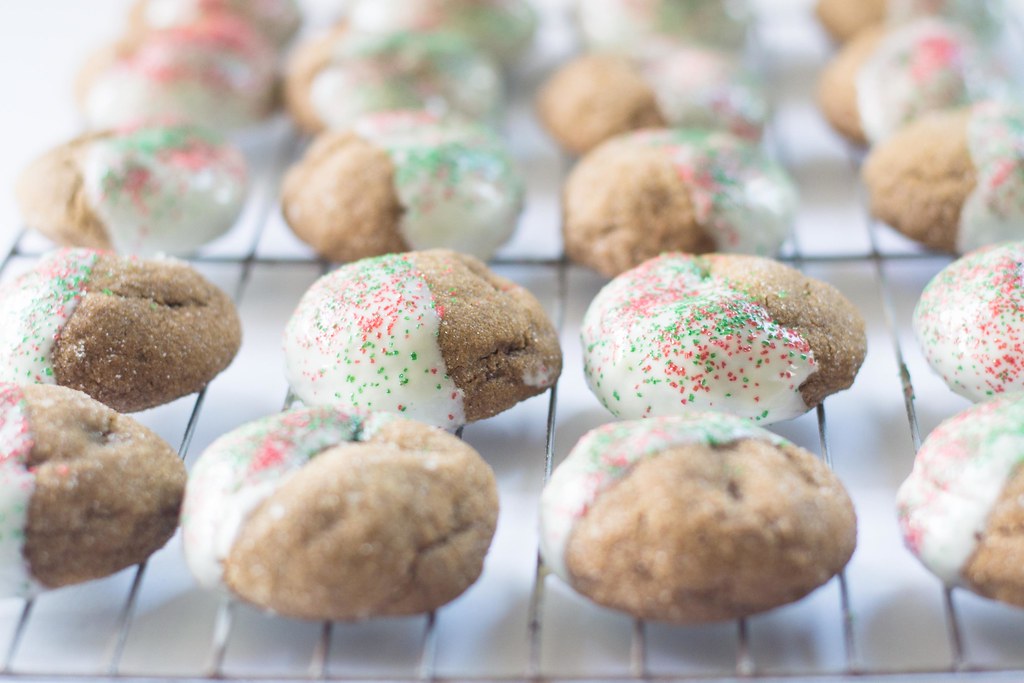 Ginger Molasses Cookies with White Chocolate