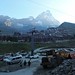 Ranní pohled na Matterhorn z Cervinie
