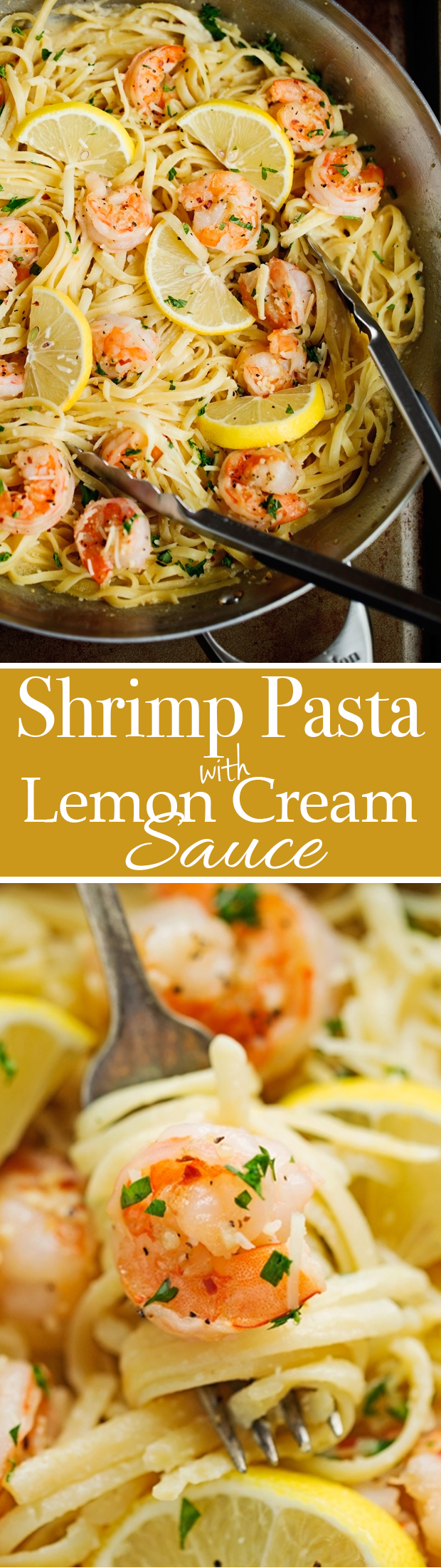 Shrimp Pasta with Lemon Cream Sauce - An easy weeknight friendly pasta dinner thats got the most delicious lemon cream sauce! | Littlespicejar.com @littlespicejar