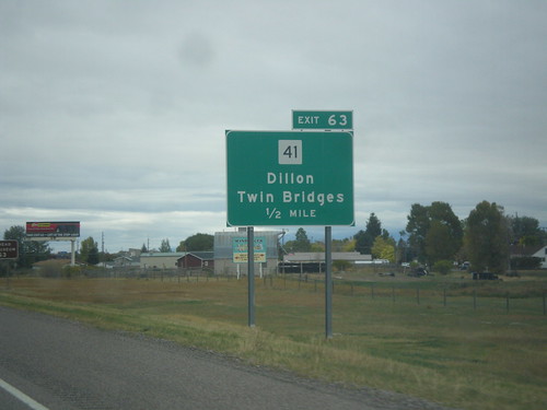 sign montana dillon intersection i15 biggreensign freewayjunction mt41 bl15dillon