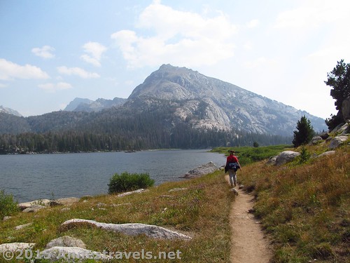 Hiking back along Big Sandy Lake in the afternoon, Wind River Range, Wyoming