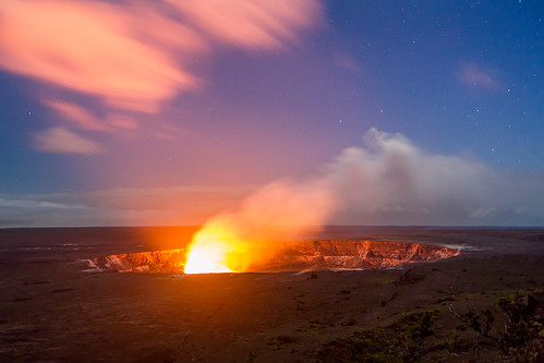 stars volcano hawaii nationalpark glow nightscape bigisland