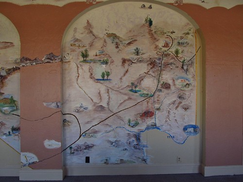 painting mural map nevada roadtrip lobby trainstation depot unionpacific waitingroom caliente fadingamerica unionpacificdepot
