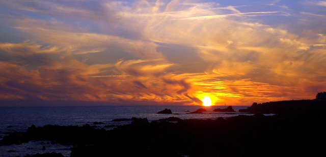 Sunset on the wild coast