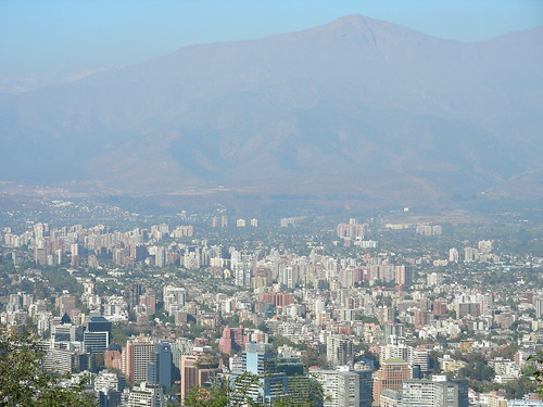 chile santiago southamerica skyline view cerro andes cerrosancristobal