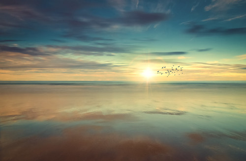 sunset sea sky sun seascape beach water birds clouds sunrise landscape coast scotland nikon long exposure aberdeenshire north brush 1750 coastline 28 tamron hdr moray firth sandend d7000