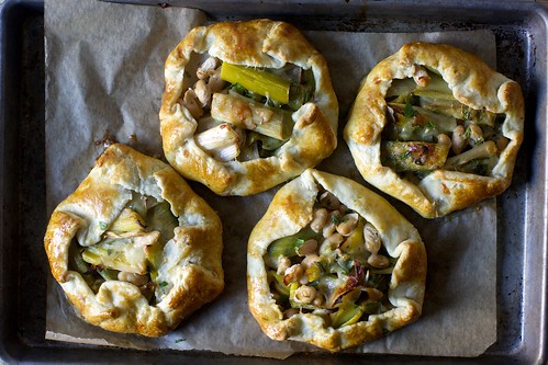 roasted leek and white bean galettes