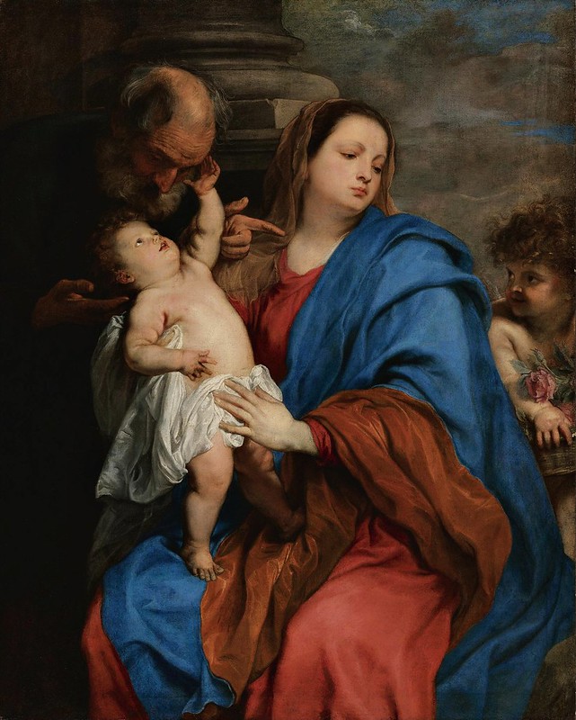 Sir Anthony van Dyck - Holy Family with an angel, perhaps the Rest on the Flight into Egypt
