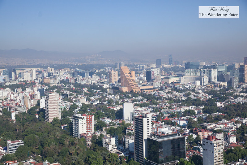 View of west Mexico City from the rooftop of Hyatt Regency (at the helipad)