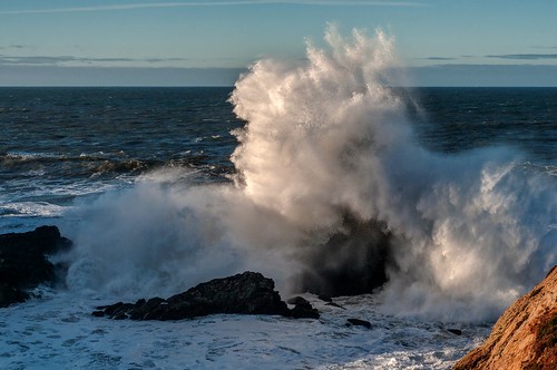 asturias salinas cantábrico mar ola rompiente rocas costa atardecer coast shore sea seascape wave rocks sunset