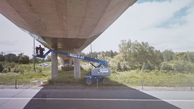 Bridge repair. #Ridingthroughwalls #googlestreetview #xcanadabikeride #ontario