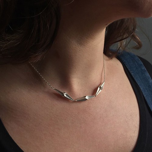 Pleated Silver Necklace by AliceBJewellery