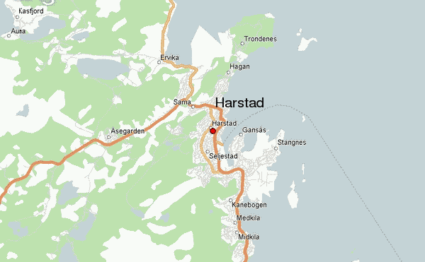 Map of Harstad, Norway