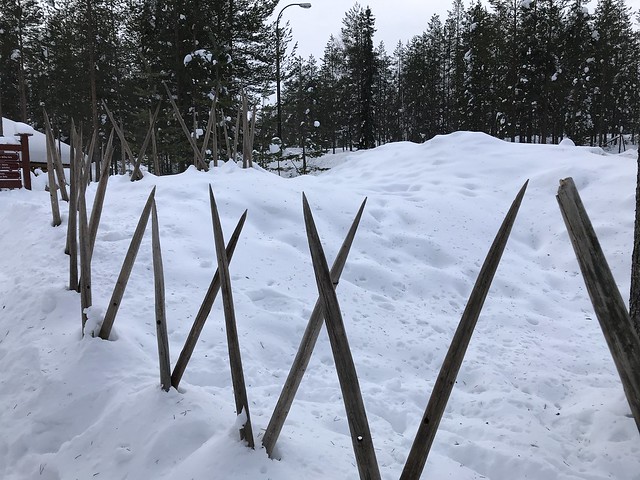 Santa Claus Village, sharp wooden fences