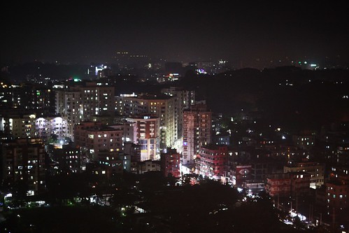 city view night landscape mezetto 20thfloor terrace hotel radissonblu chittagong bangladesh light availablelight atmosphere handheld
