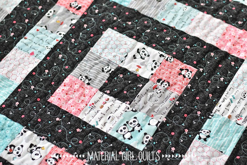 Panda Love - Ripple Baby quilt by Amanda Castor of Material Girl Quilts