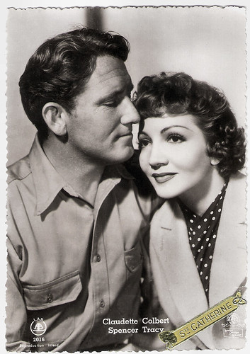 Claudette Colbert and Spencer Tracy in Boom Town (1940)