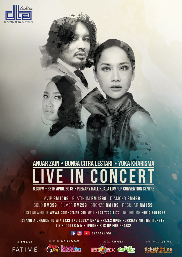 Anuar Zain, Bunga Citra Lestari &Amp; Yuka Kharisma – Live In Kuala Lumpur Perubahan Harga Tiket Mulai 19 Mac 2018