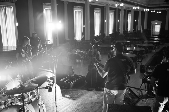 Band before the show - 2. Final preparations at Wallsend Memorial Hall (UK), 14 Apr 2018 -00082