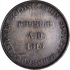 1833 Liberia American Colonzation Society cent reverse