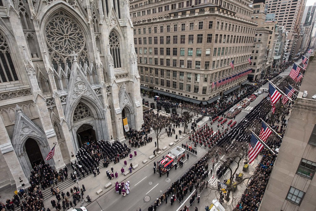Funeral for FDNY Lieutenant Michael R. Davidson at Saint Patrick's Cathedral.