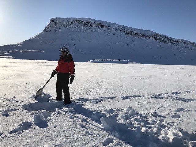 Edmund, ice fishing,  Saana Lake