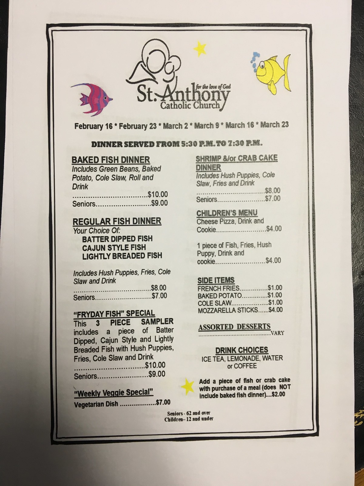 St Anthony’s fish fry