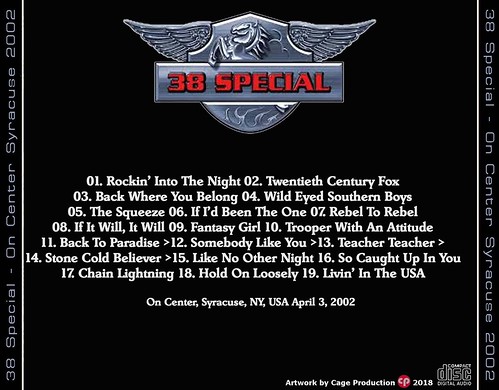 38 Special-Syracuse 2002 back