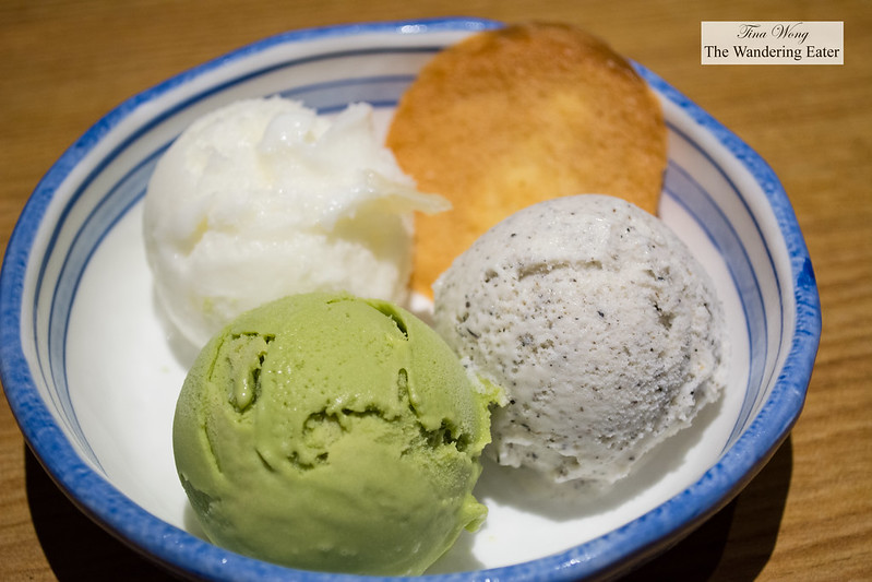 Ice cream - Matcha green tea, Black sesame, lychee