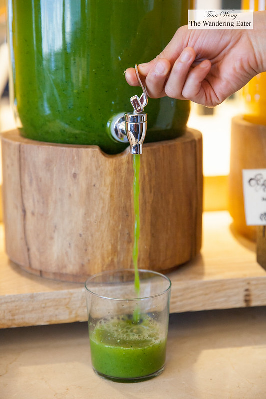 Green juice of the day - the hotel chnages up the different fruits to make the fresh juices