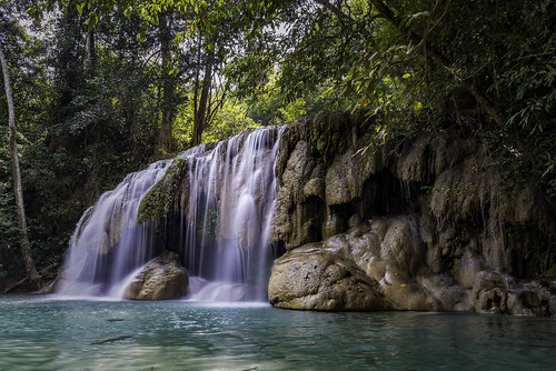 erawan waterfalls thailand landscape water blue changwatkanchanaburi kanchanaburi