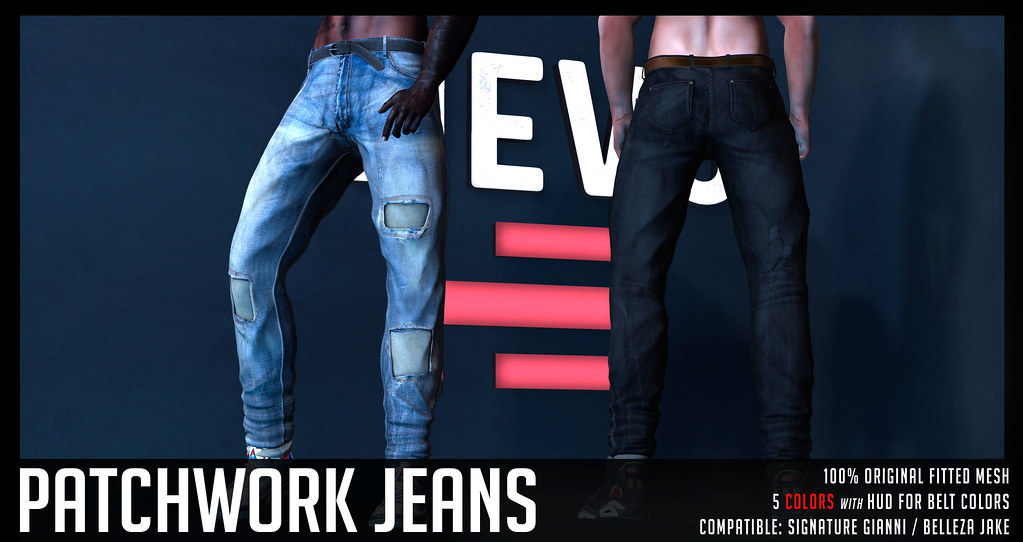 HEVO - Patchwork Jeans - TeleportHub.com Live!