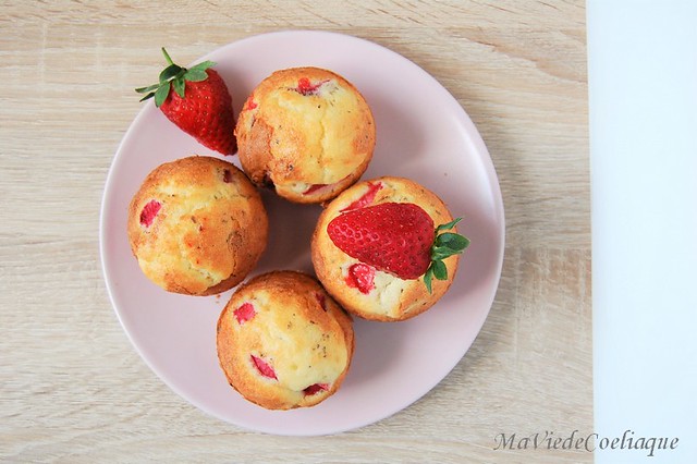Muffins fraise sans gluten sans lactose 