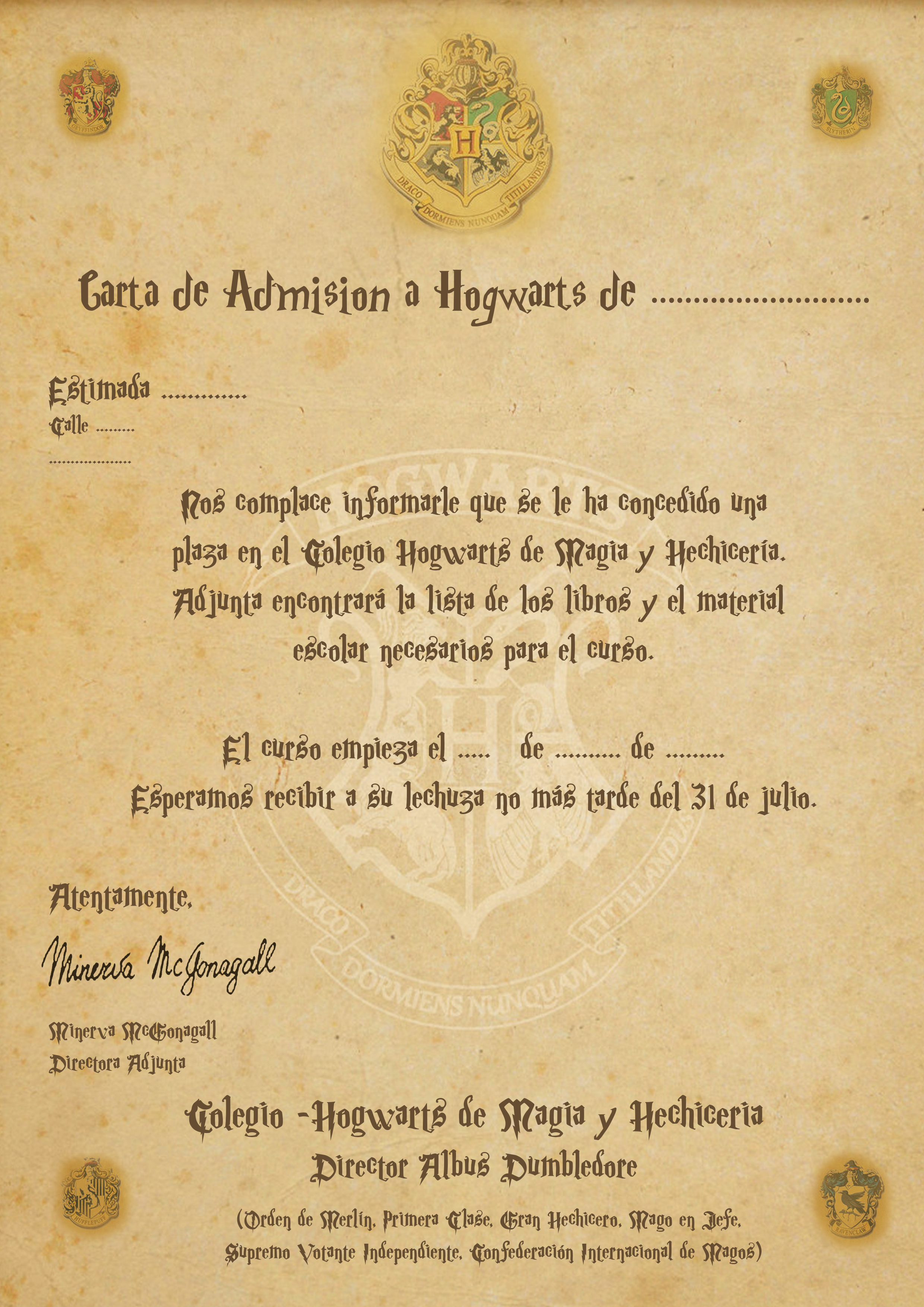 Carta De Hogwarts Para Imprimircarta de hogwarts para imprimir